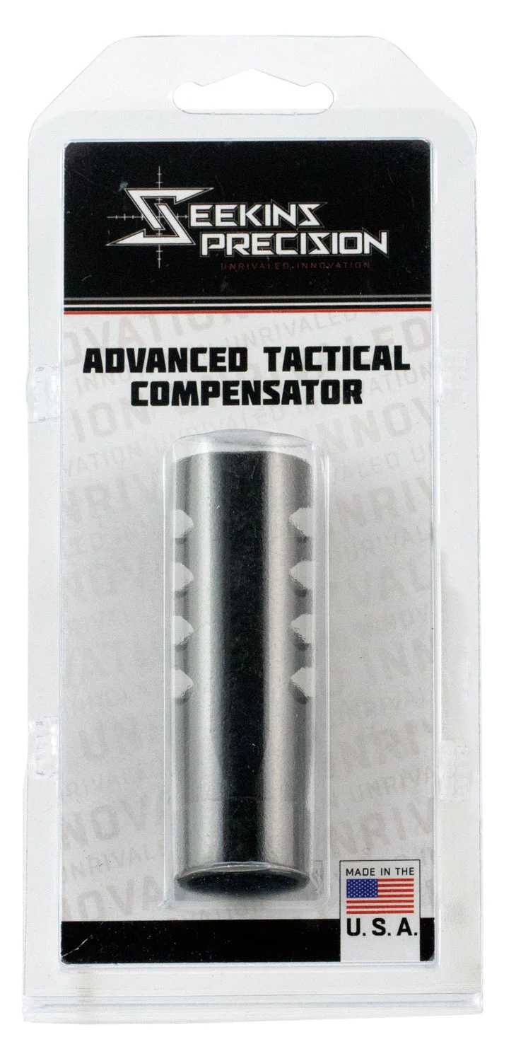 Seekins Precision 0011510039 ATC Muzzle Brake Black Melonite 416R Stainless Steel with 5/8″-24 tpi Threads for 7.62x51mm NATO AR-10