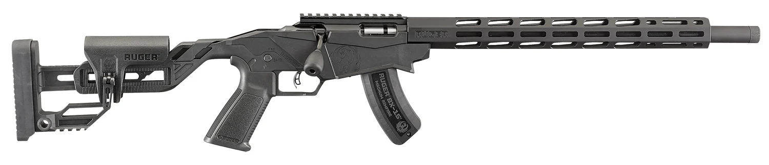 Ruger 8404 Precision Rimfire 22 WMR 15+1 18" Threaded Barrel, Hard Coat Anodized Finish, 15" Free-Float Handguards w/M-Lok Slots, Synthetic Adjustable Quick-Fit Precision Rimfire Stock, Black Polymer