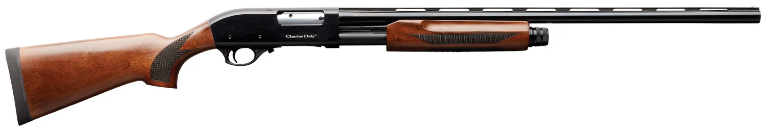 Charles Daly 930199 301 12 Gauge 3" 4+1 28" Vent Rib Blued Barrel, Black Anodized Aluminum Receiver, Checkered Gloss Wood Stock & Forend, Auto Ejection, Includes 3 Choke Tubes