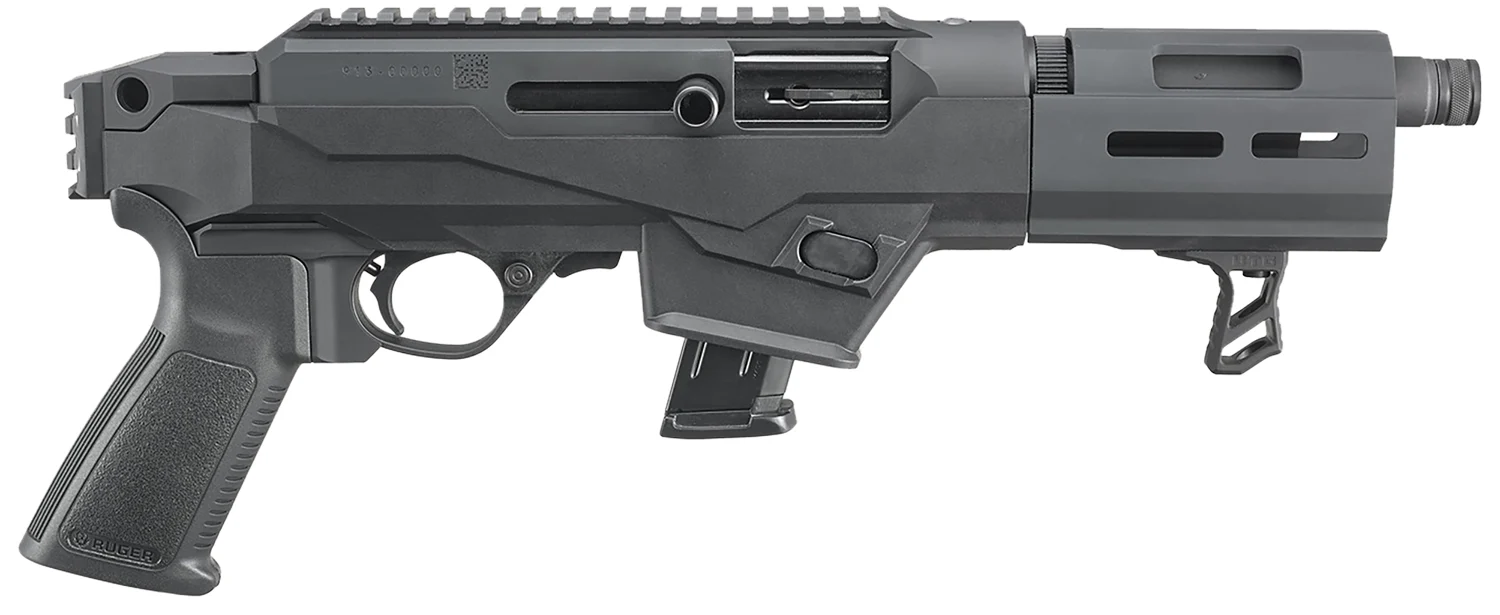 Ruger 29101 PC Charger 9mm Luger 10+1 6.50" Threaded Barrel, Black Hard Coat Anodized Finish, Glass-Filled Polymer Chassis, Takedown Stock, 7075-T6 Aluminum Picatinny Rail, Optics Ready