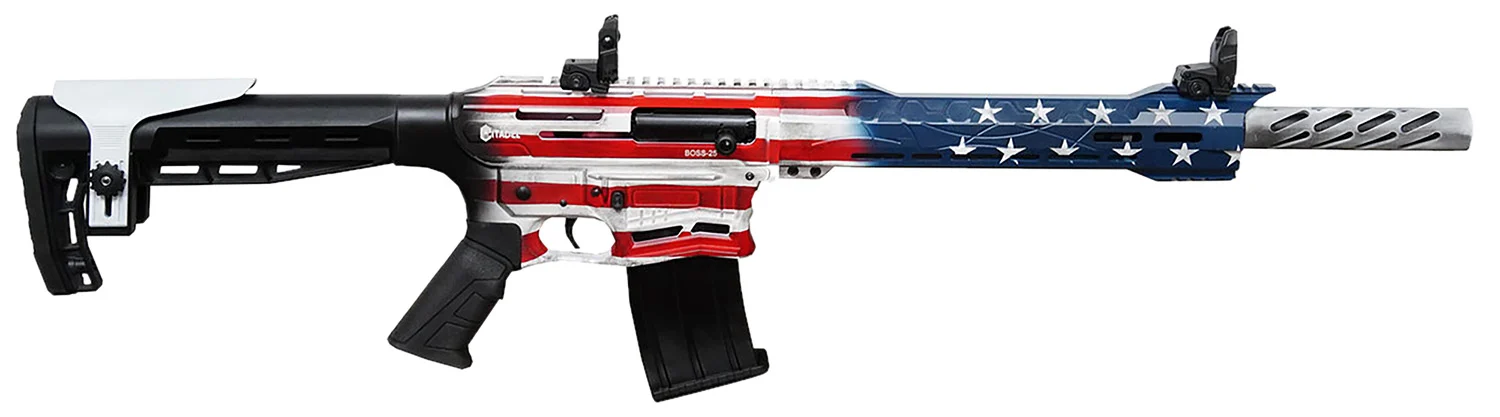 Citadel CBOSS2512USA Boss-25 12 Gauge 3" 18.75" 5+1 American Flag Cerakote Rec/Barrel Black Fixed Adjustable Comb Stock Right Hand