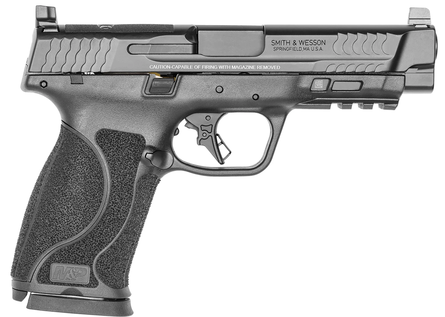 Smith & Wesson 13387 M&P M2.0 Full Size 10mm Auto 15+1 4.60" Black Armornite Stainless Steel Barrel & Optic Cut/Serrated Stainless Steel Slide, Matte Black Polymer Frame w/Picatinny Rail