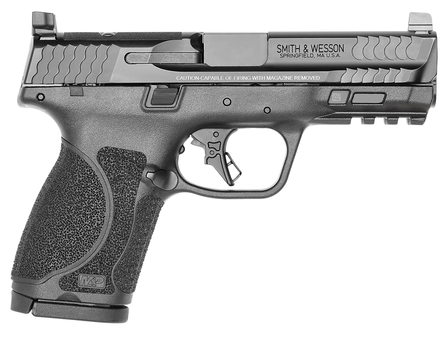 Smith & Wesson 13563 M&P M2.0 Compact 9mm Luger 15+1, 4" Black Armornite Steel Barrel & Optic Cut/Serrated Slide, Matte Black Polymer Frame w/Picatinny Rail