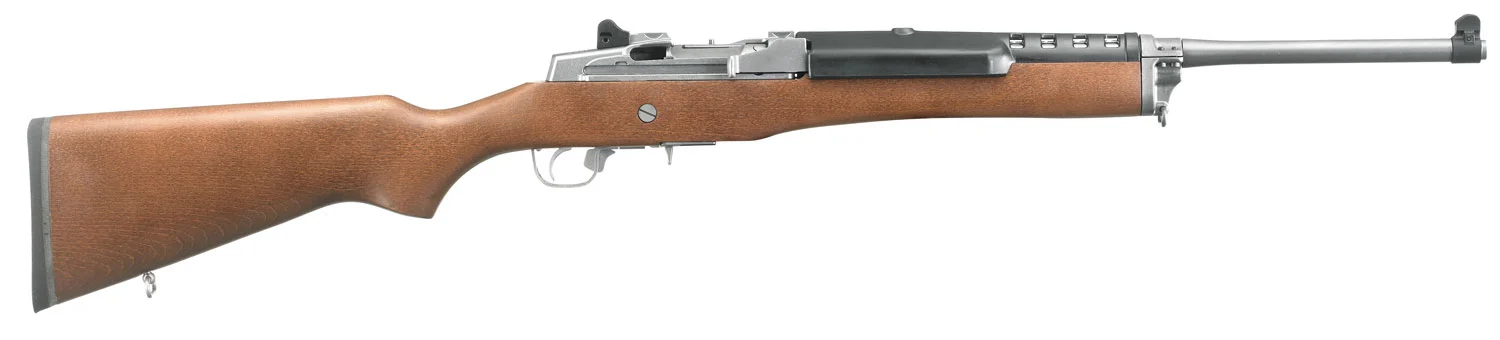 Ruger 5802 Mini-14 Ranch 223 Rem/5.56 NATO 5+1 18.50" Matte Stainless Steel Barrel, Matte Stainless Steel Drilled & Tapped Receiver, Hardwood Fixed Stock, Right Hand