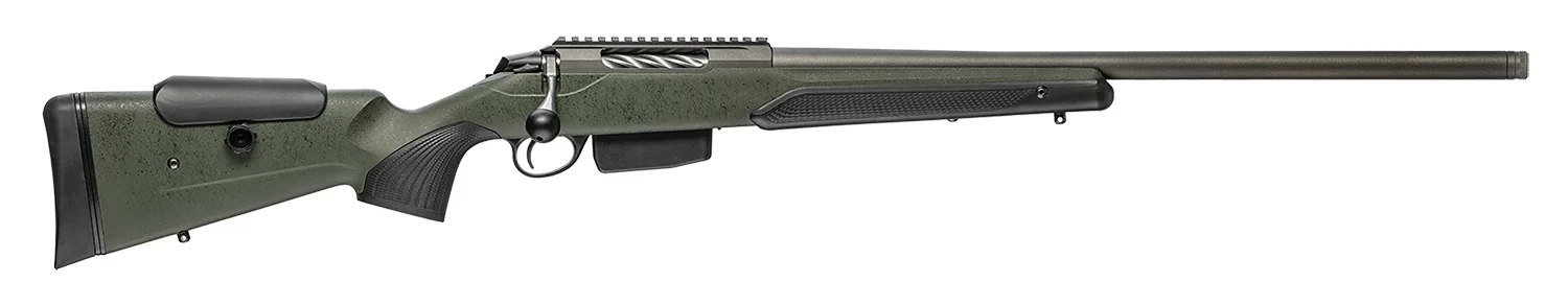 Tikka JRTXRSV315 T3x Super Varmint 243 Win 5+1 23.70" Tungsten Cerakote Barrel, Tungsten Cerakote Steel Receiver, Black Webbed Green/ Roughtech Stock