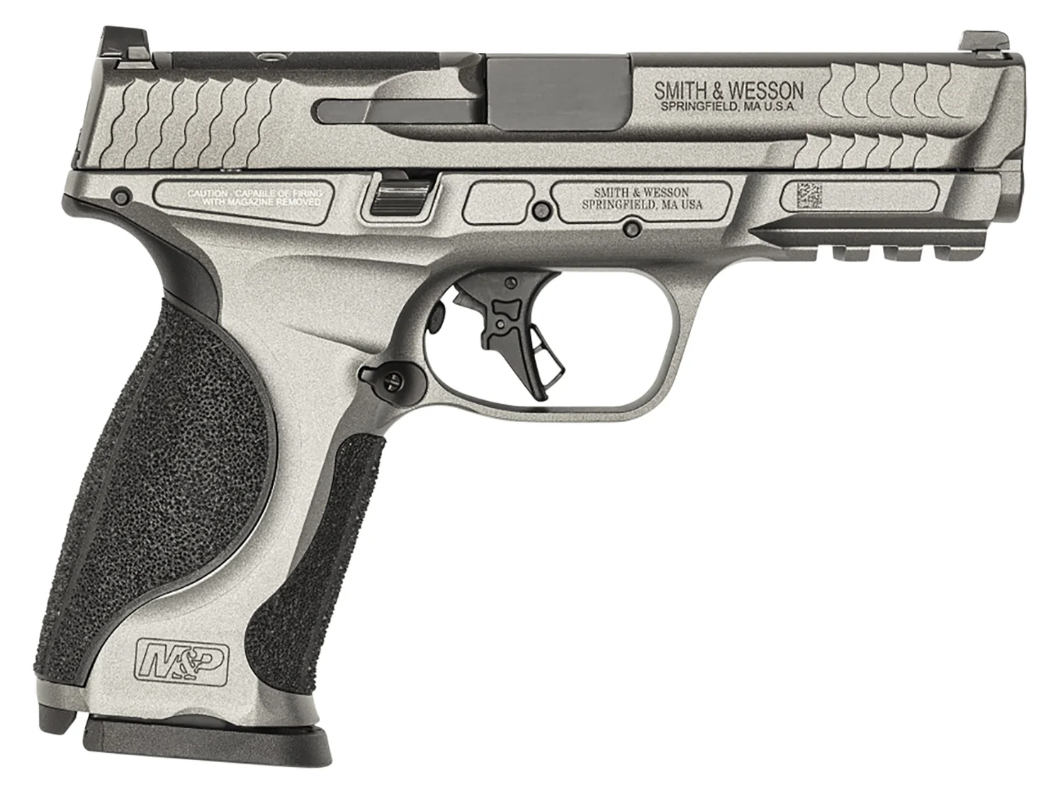 Smith & Wesson 13194 M&P M2.0 Optic Ready 9mm Luger 17+1 (3) 4.25", Tungsten Gray, Aluminum Frame with Picatinny Rail, Optic Cut Slide, Interchangeable Backstrap Grip, Ambi Controls