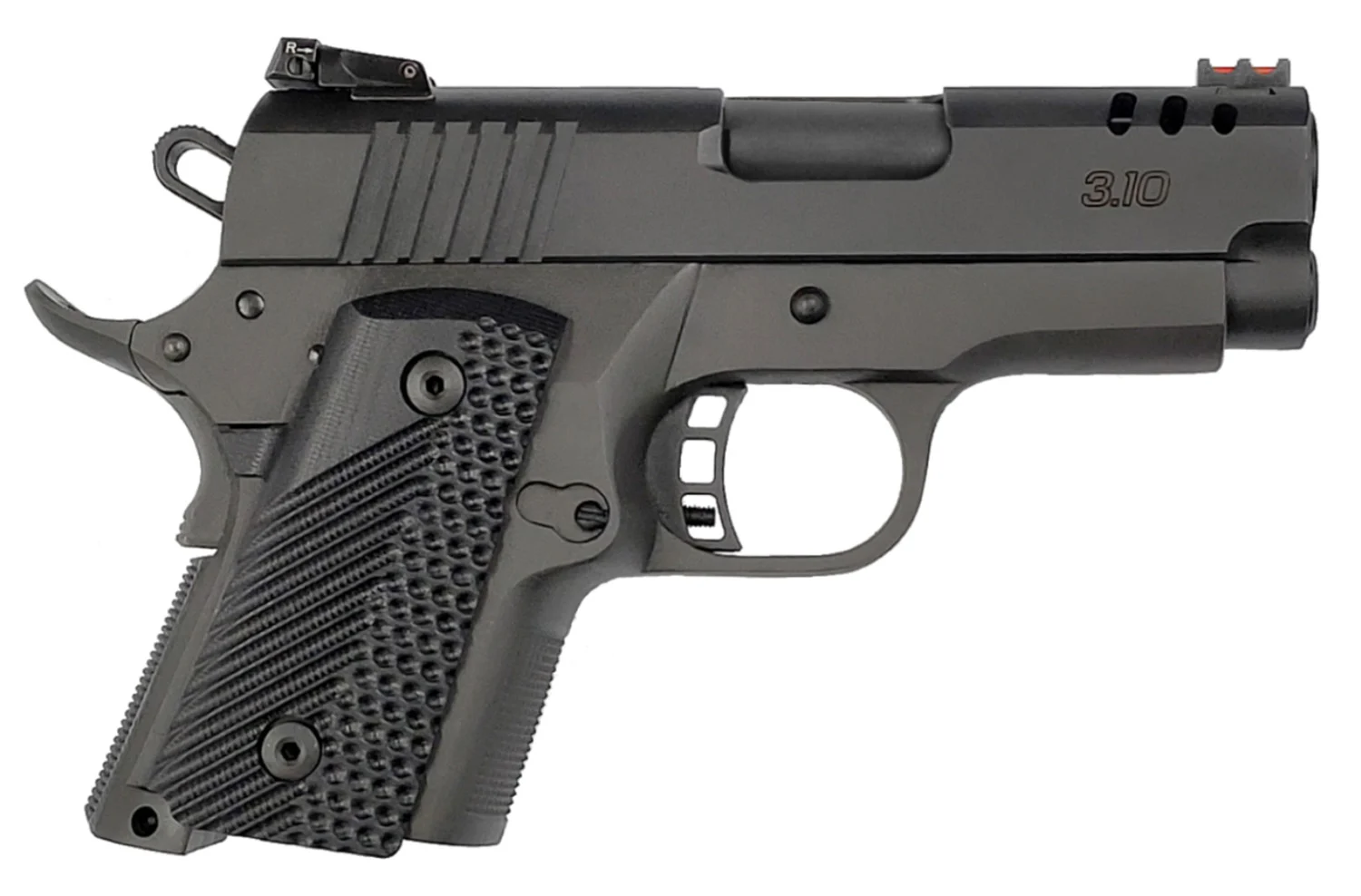 Rock Island 56639 BBR Compact 9mm Luger 10+1., 3.10" Black Steel Barrel, Black Parkerized Serrated Steel Slide, Black Parkerized Steel Frame w/Beavertail, Black G10 Grip