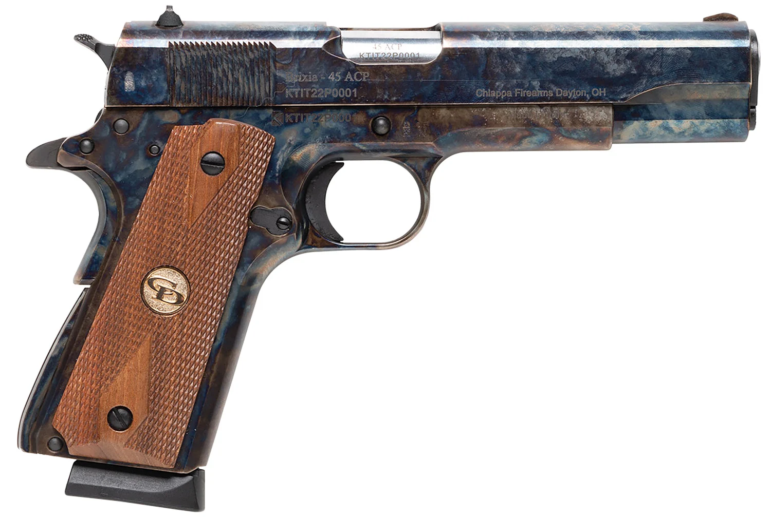 Charles Daly 440.178 1911 Field Grade Full Size Frame 45 ACP 8+1 5" Stainless Steel Barrel, Color Case Serrated Steel Slide, Frame w/Beavertail, Checkered Walnut Grip