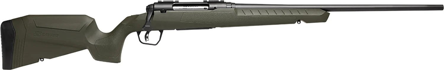 Savage Arms 32109 Axis 2 Compact 308 Win 4+1 20" Matte Black Heavy Sporter Barrel, Matte Black Drilled & Tapped Carbon Steel Receiver, Fixed OD Green Synthetic Stock, Right Hand