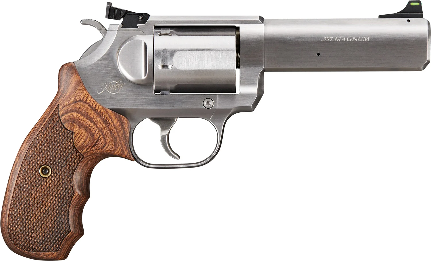 Kimber Mfg, Inc 3400032CA K6S Target GFO *CA Compliant DA/SA 357 Mag 6rd 4" Brushed Stainless Steel Barrel & Cylinder, Brushed Stainless Stainless Steel Frame, Diamond Checkering Grip, Exposed Hammer