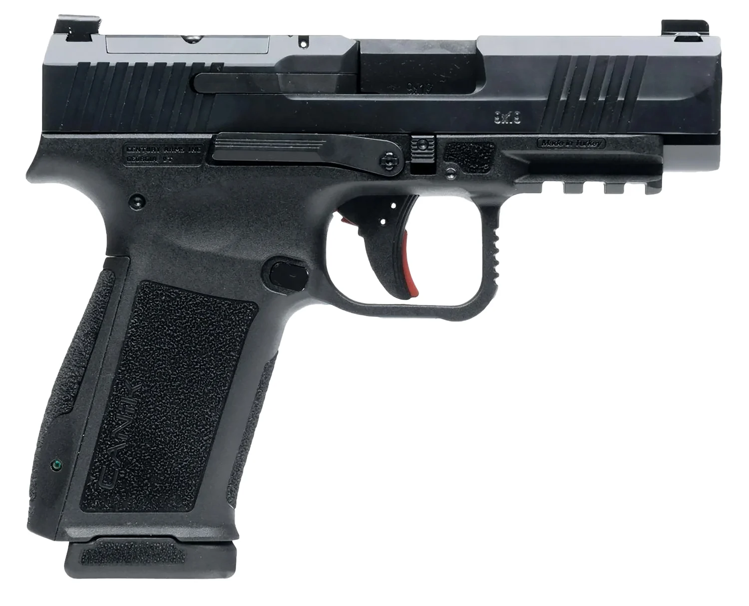 Canik HG7883N Mete MC9LS Sub-Compact Frame 9mm Luger 17+1 3.64" Black Steel Barrel, Black Nitride Serrated Steel Slide, Black Polymer Frame w/Picatinny Rail, Interchangeable Backstrap Grip