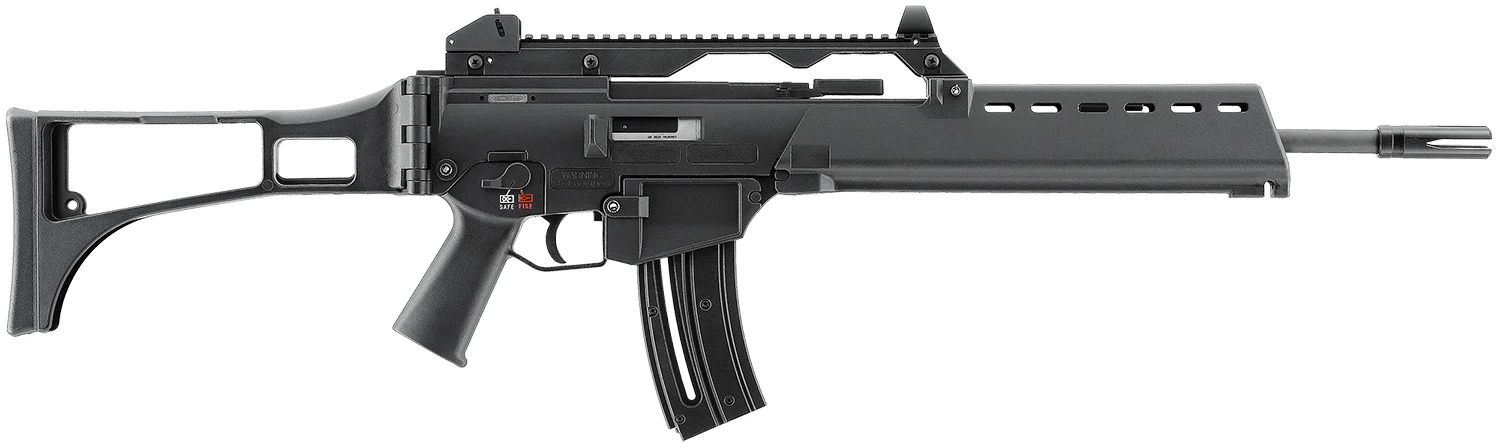 HK 81000994 G36 22 LR 20+1 18.13" Black Barrel w/Flash Suppressor, Black Receiver w/Picatinny Rail, Black Folding Synthetic Stock, Black Polymer Grip