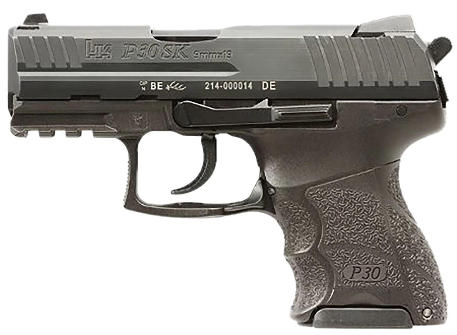 HK 81001107 P30SK V3 Sub-Compact Frame 9mm Luger 12+1/15+1 3.27" Black Steel Barrel, Black Cerakote Serrated Steel Slide, Black Polymer Frame w/Picatinny Rail, Ambidextrous