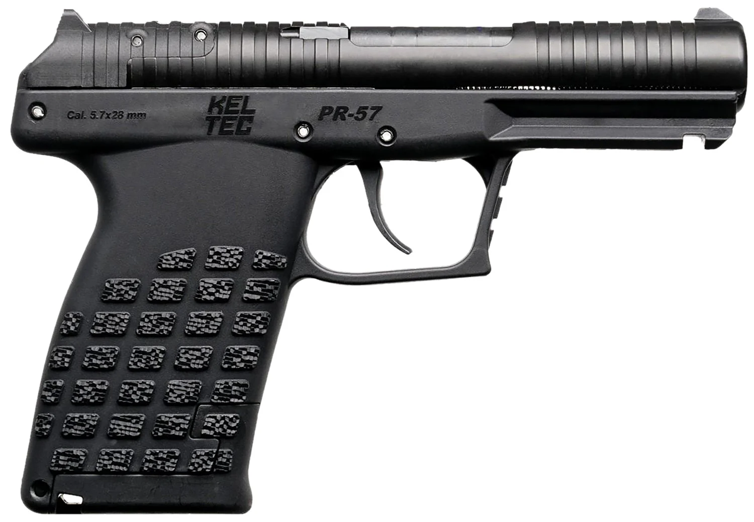Kel-Tec PR57BLK PR57 Compact Frame 5.7x28mm 20+1 4" Black Steel Barrel, Black Optic Ready/Serrated Slide, Black Textured Grip