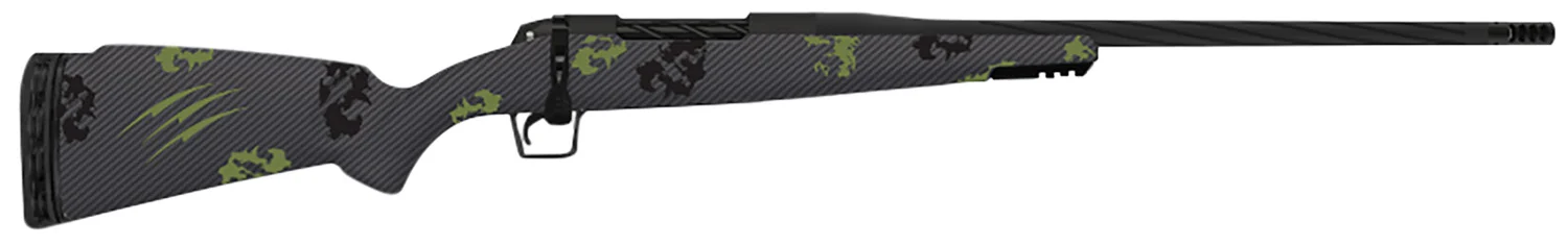 Fierce Firearms TWROG270WIN24BF Twisted Rogue 270 Win 24" Armour Lube Black Steel Threaded Barrel, Drilled & Tapped Steel Receiver, LR Negative Comb Forest Camo Carbon Fiber Stock