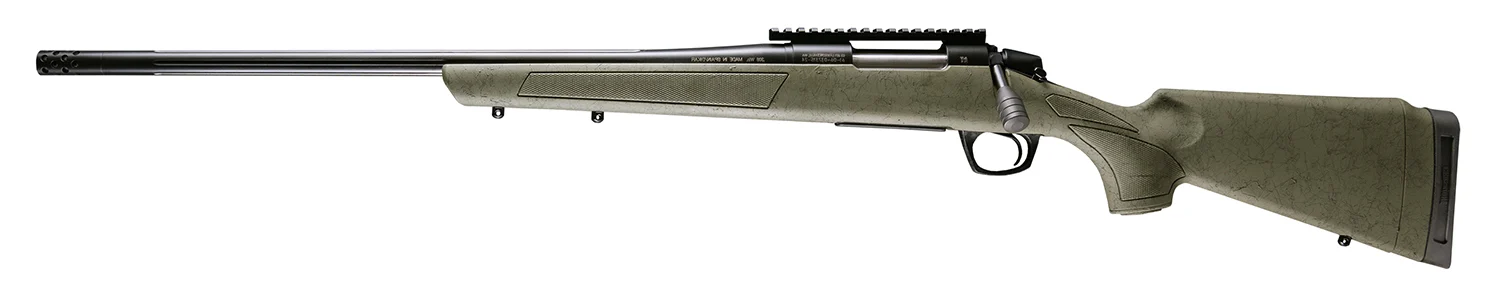 CVA CR3991GLH Cascade XT 300 Win Mag 3+1 24" Graphite Black Cerakote Fluted Threaded Barrel, Graphite Black Cerakote Picatinny Rail, Fixed OD Green w/Black Webbing Synthetic Stock, Left Hand