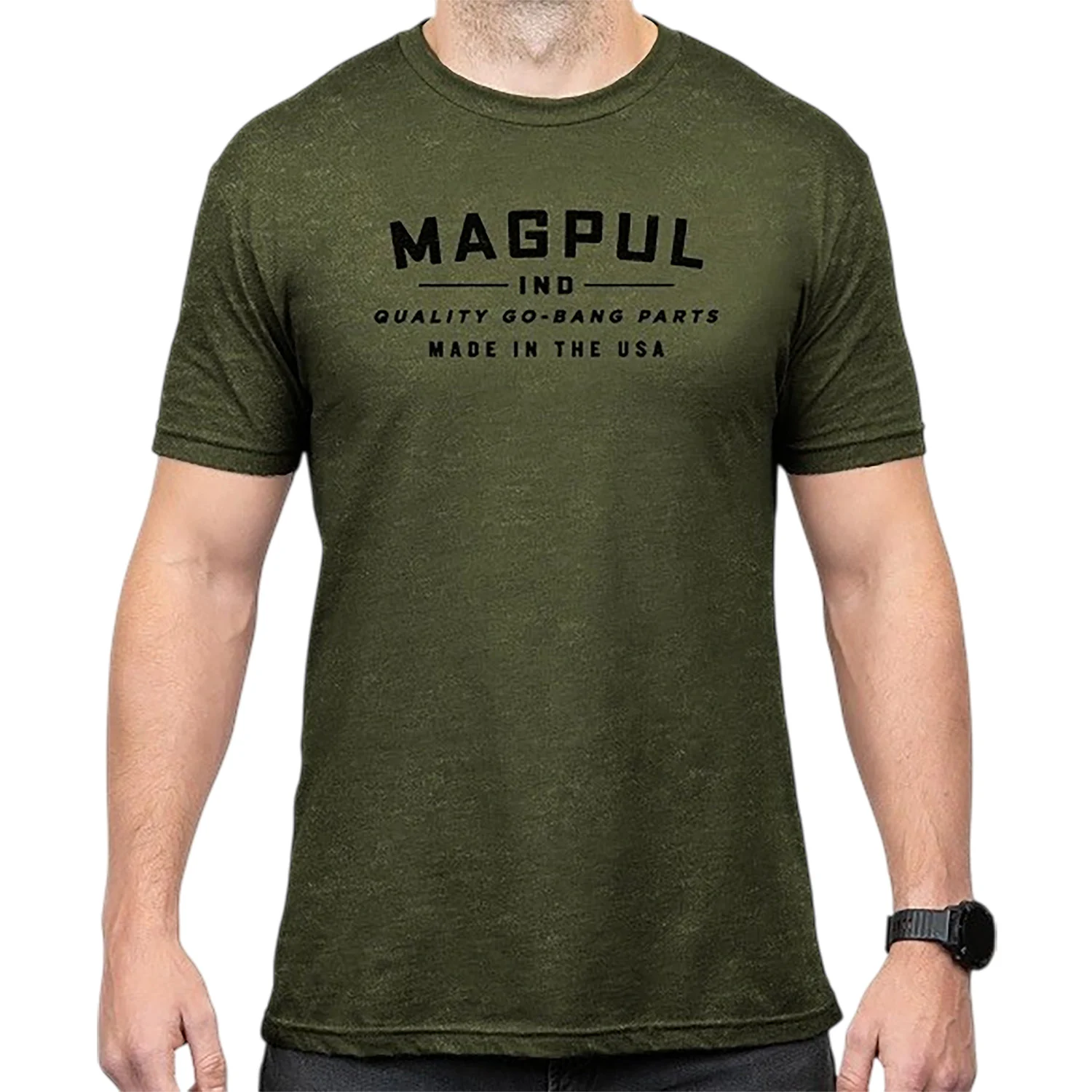 Magpul MAG1112-317 Go Bang Parts Olive Drab Heather Cotton/Polyester Short Sleeve Small