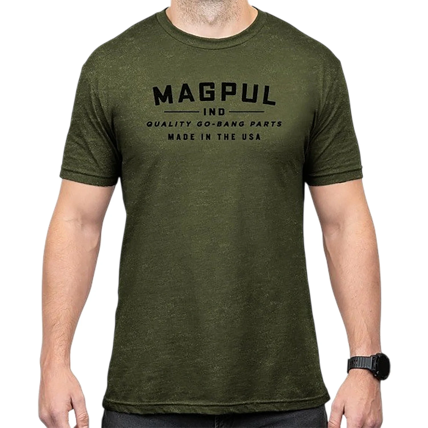 Magpul MAG1112-317 Go Bang Parts Olive Drab Heather Cotton/Polyester Short Sleeve Medium