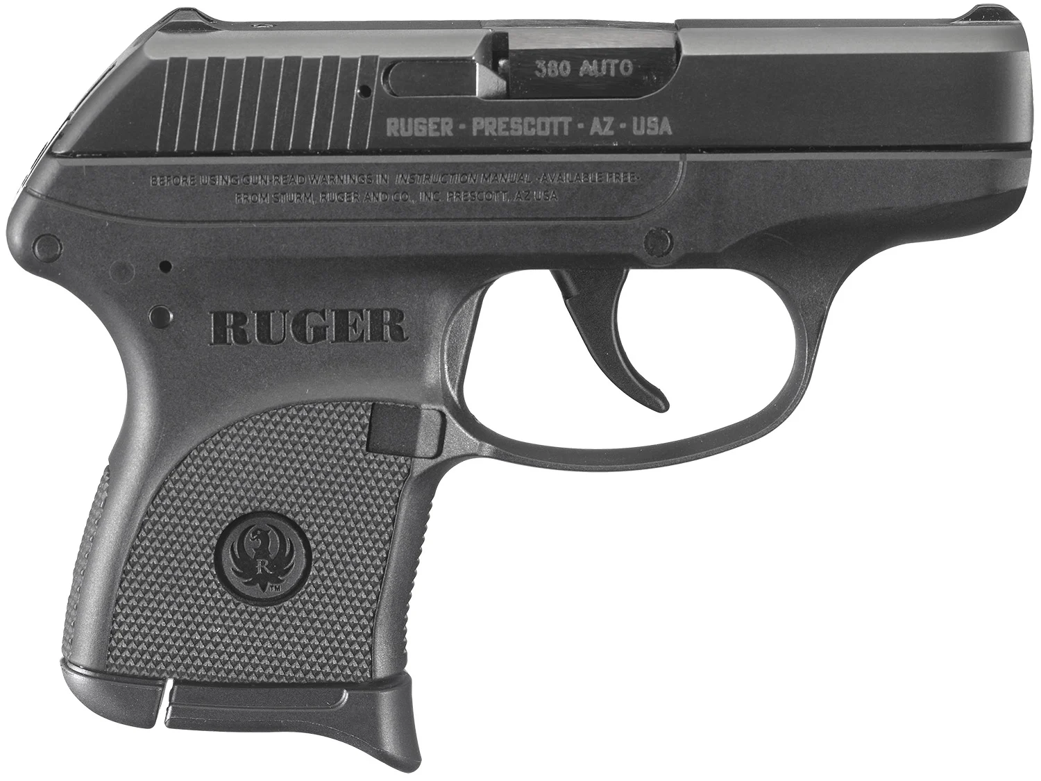 Ruger 3701 LCP Standard Frame 380 ACP 6+1 2.75" Black Steel Barrel, Black Oxide Serrated Alloy Steel Slide, Black Polymer Frame, Black Polymer Grip, Right Hand