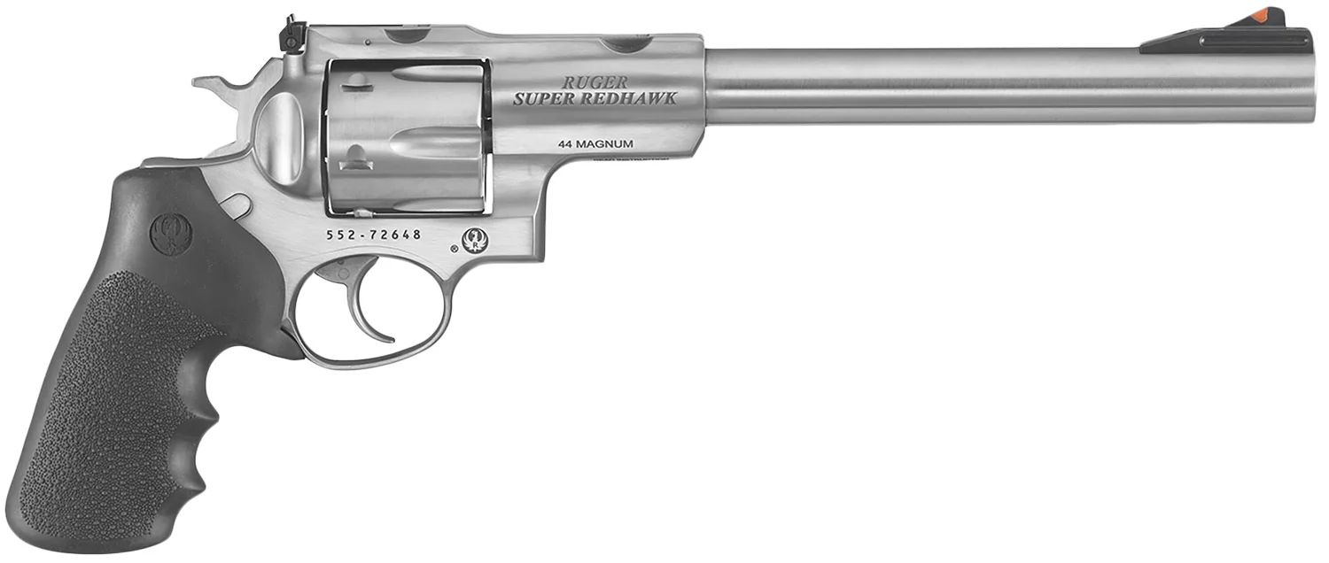 Ruger 5502 Super Redhawk Large Frame 44 Rem Mag/44 Special 6rd 9.50" Satin Stainless Steel w/Integral Mount Barrel, Satin Cylinder & Frame, Hogue Tamer Monogrip, Transfer Bar Safety, Exposed Hammer