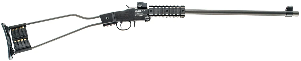 Chiappa Firearms 500092 Little Badger Full Size 22 LR, 1 Shot 16.50" Black Cerakote Steel Barrel, Black Cerakote Quad Picatinny Receiver, Black Cerakote Wire Frame Stock, Right Hand
