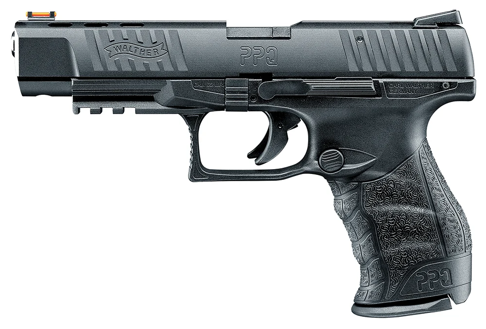 Walther Arms 5100302 PPQ M2 22 LR 12+1 5" Threaded Steel Barrel, Matte Black Tenifer Serrated/Steel Slide, Black Polymer Frame w/Picatinny Rail, Black Polymer Grips
